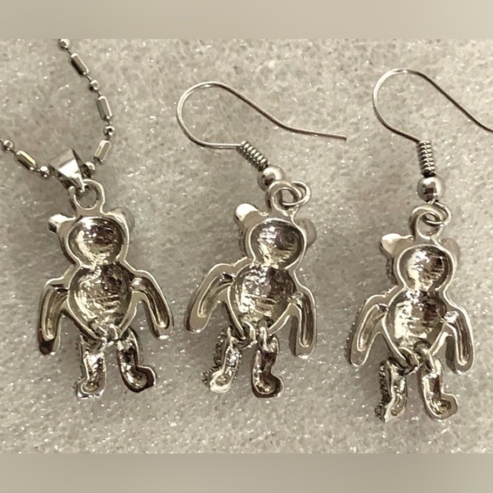 Teddy Bear rhinestones necklace set - Picture 5 of 8